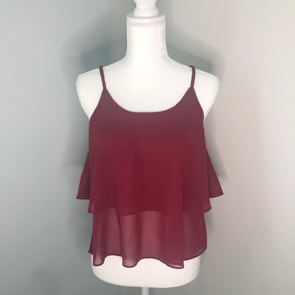 Red Wine Color Tierd Cami. - image 1